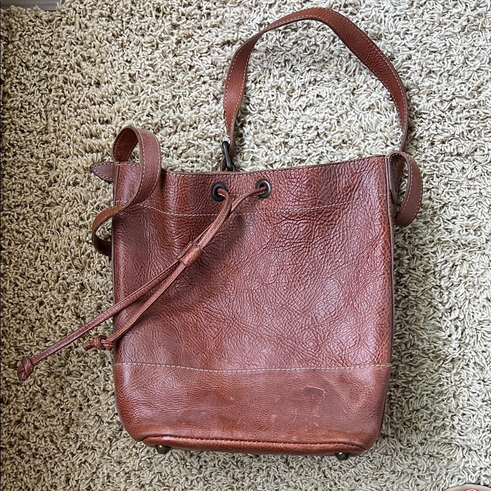 Buffalo Jackson Madison Brown Leather Bucket Bag